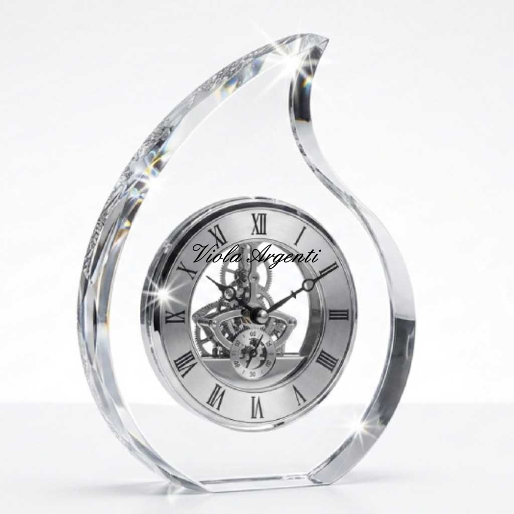 Orologio goccia in cristallo di . Argento online