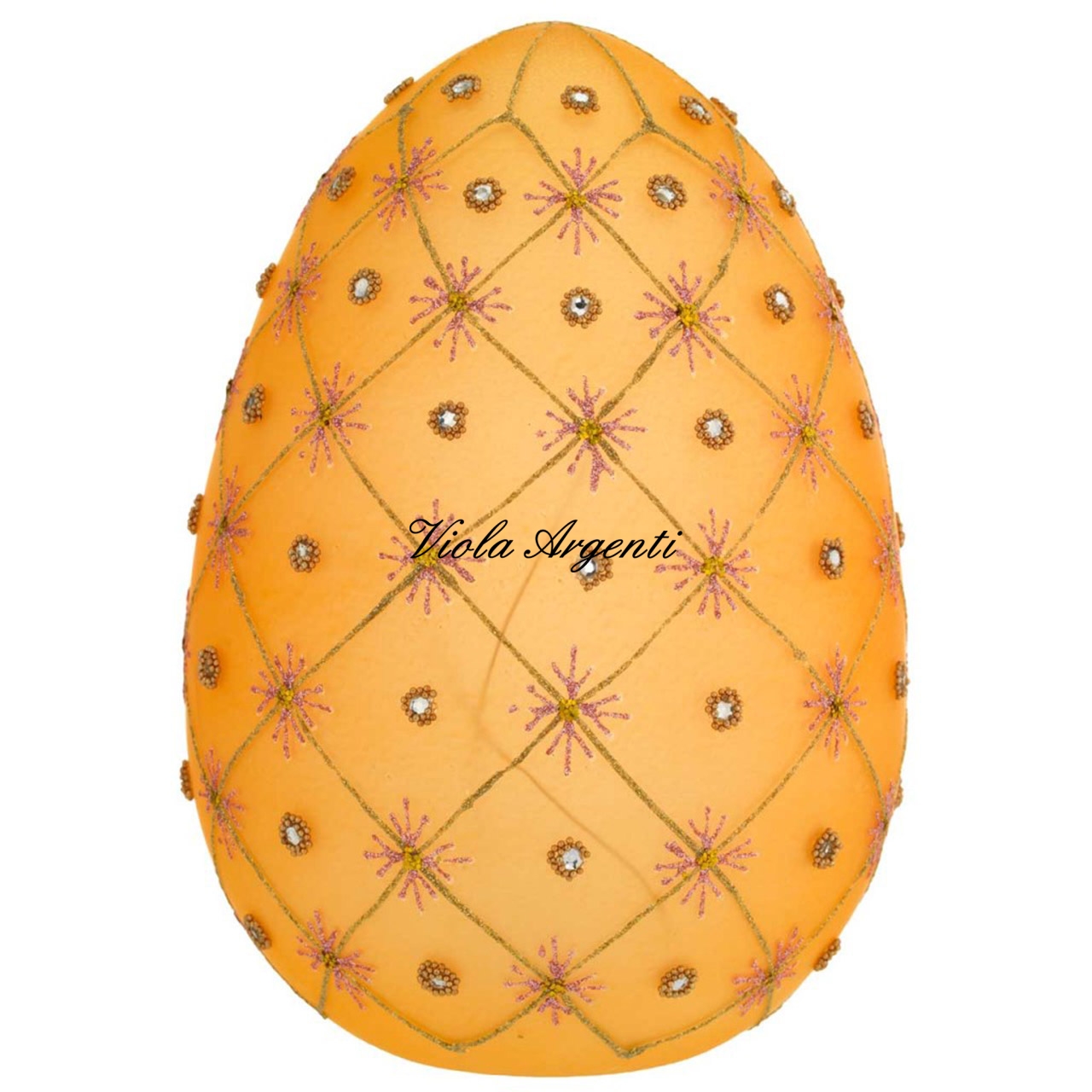 Uovo decorato con led - arancio di . Argento online