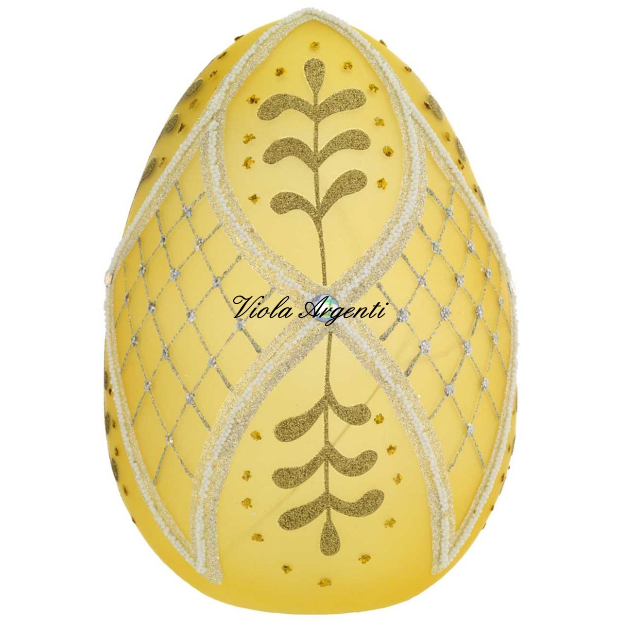Uovo decorato con led - giallo di . Argento online