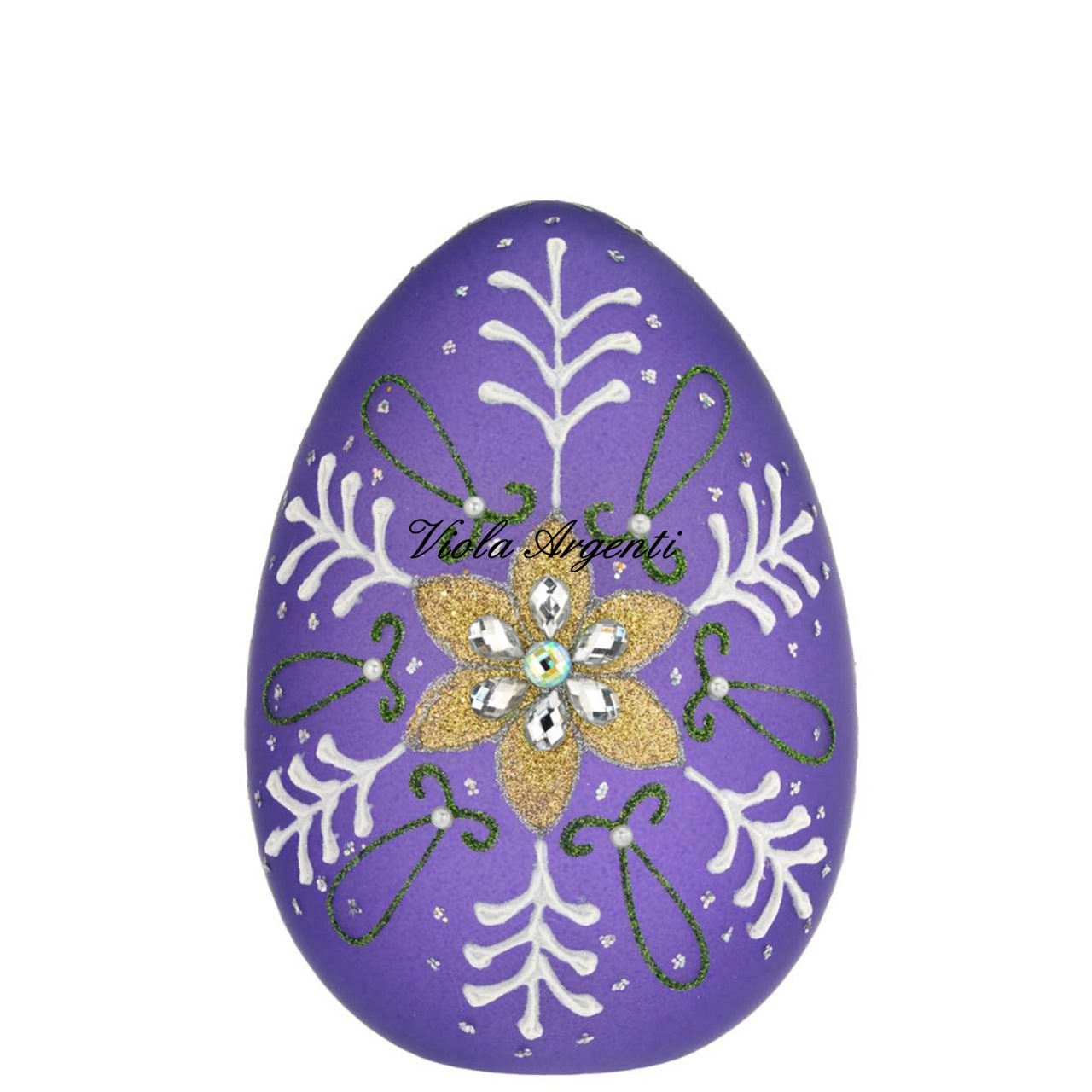 Uovo decorato con led - viola di . Argento online