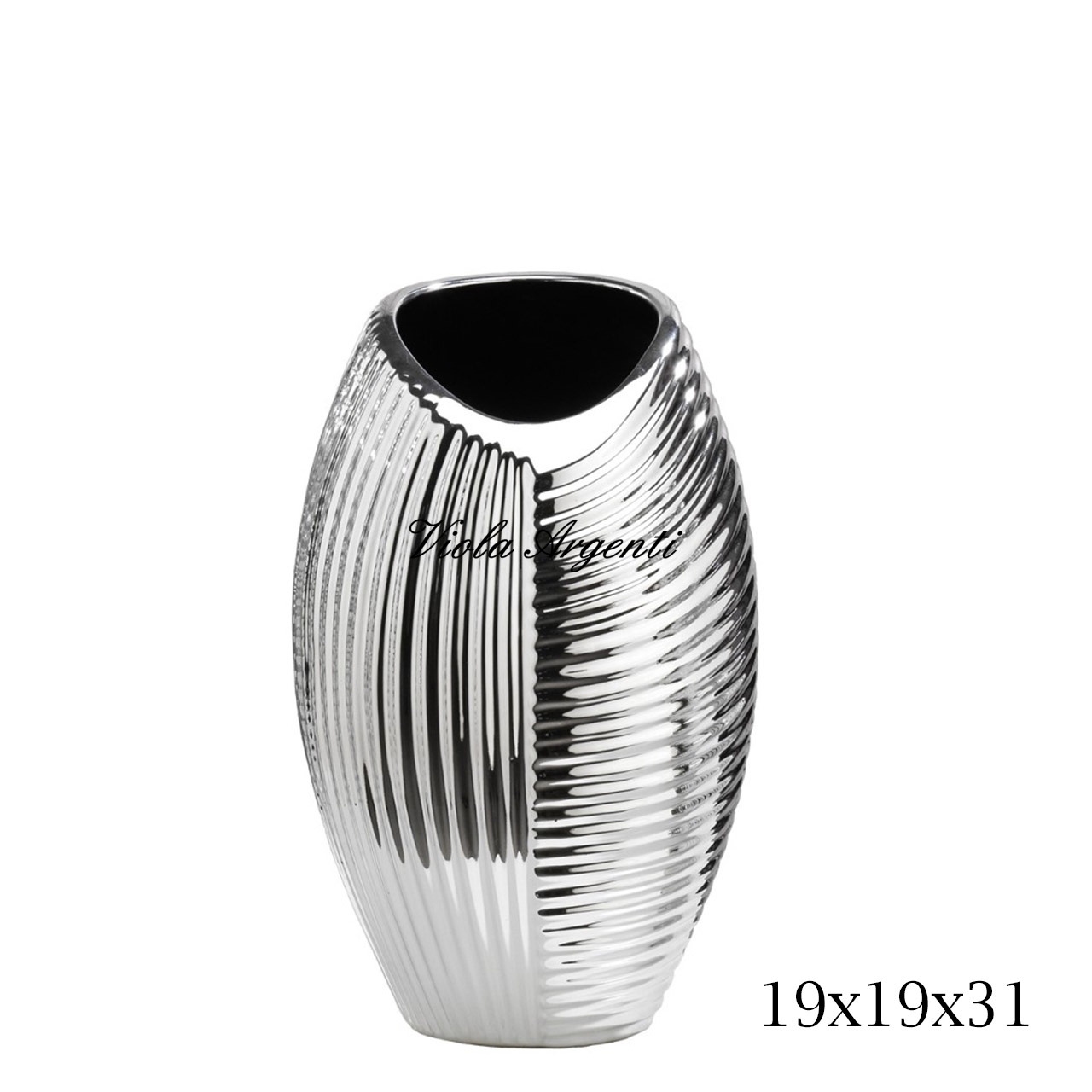 Vaso argentato linee incrociate di . Argento online